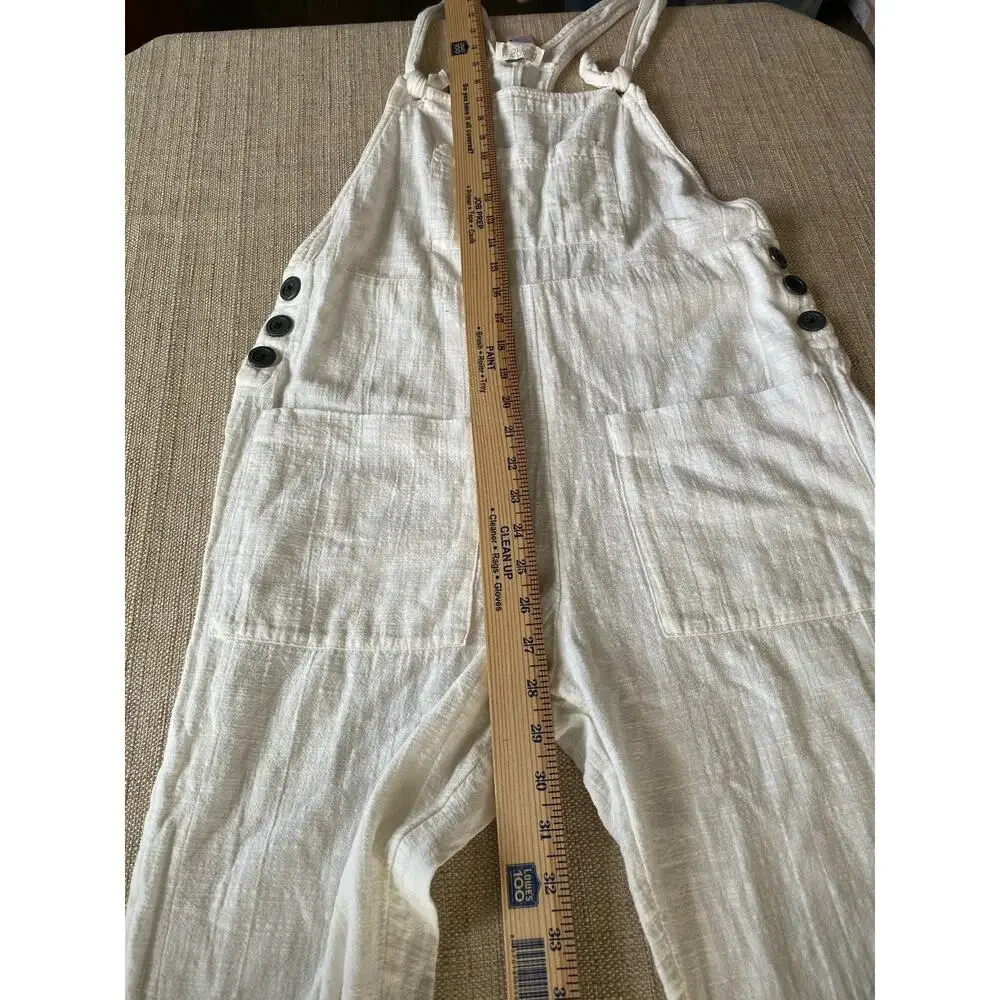 LSPACE Freya Cover-Up Jumpsuit Women’s Cotton Beach Swimwear White S P